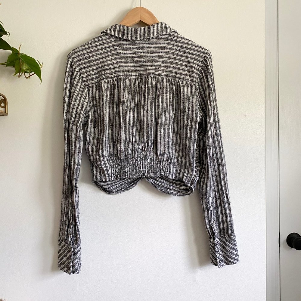 Free People Cropped Twist Button Down Shirt - Picture 8 of 9